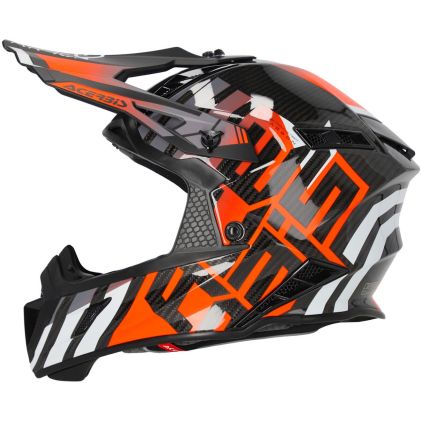 Acerbis Steel Carbon Black Orange Motocross Helmet - Chromeburner