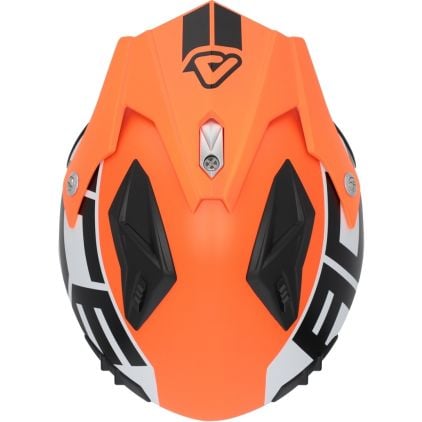 Acerbis Jet Aria Graphic Matt Black Orange Jet Helmet - Chromeburner