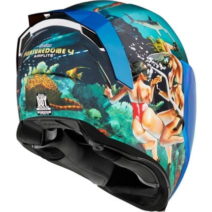 Icon Airflite Pleasuredome フルフェイス XL. Icon Airflite Pleasuredome 4 Helmet Green Blue - Chromeburner