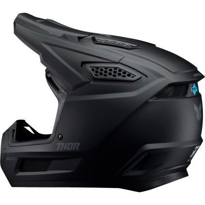 Thor Fleet Blackout Matt Black Motocross Helmet - Chromeburner