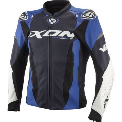 Ixon Vortex JKT Bleu Blanc Blouson Moto Cuir