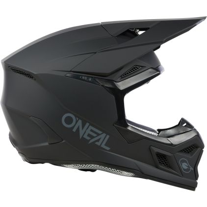 O'NEAL 3SRS Solid Matt Black Motocross Helmet - Chromeburner
