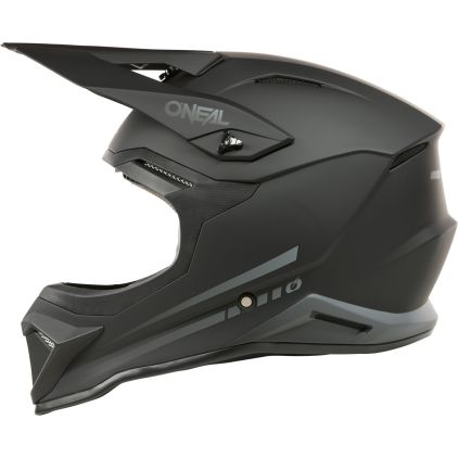 O'NEAL 1SRS Solid Matt Black Motocross Helmet - Chromeburner