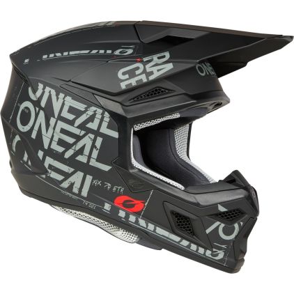 O'NEAL 3SRS Static Matt Black Grey Motocross Helmet - Chromeburner