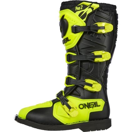 O'NEAL Rider Pro 2 Black Neon Yellow Motocross Boots - Chromeburner