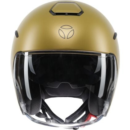 MOMO DESIGN ヘルメット ブラウン　ゴールドベージュ Momodesign Aero Mono Matt Gold Jet Helmet - Chromeburner