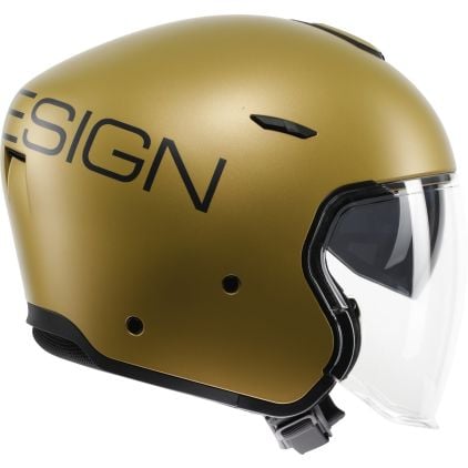 MOMO DESIGN ヘルメット ブラウン　ゴールドベージュ Momodesign Aero Mono Matt Gold Jet Helmet - Chromeburner