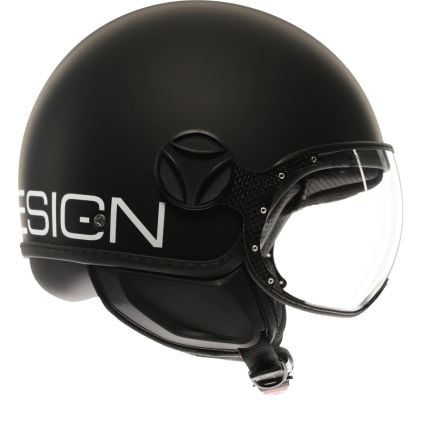 Momodesign FGTR Classic Mono Matt Black Jet Helmet - Chromeburner