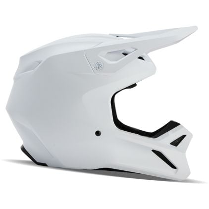 シロページ　※タイプ1 クローム FOX V1 Solid White Motocross Helmet - Chromeburner