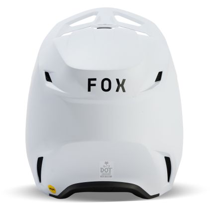 FOX V1 Solid White Motocross Helmet - Chromeburner