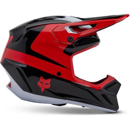 FOX V3 Divider MIPS Black Red Motocross Helmet - Chromeburner