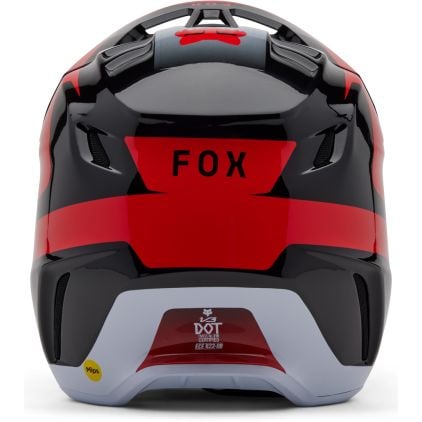 FOX V3 Divider MIPS Black Red Motocross Helmet - Chromeburner