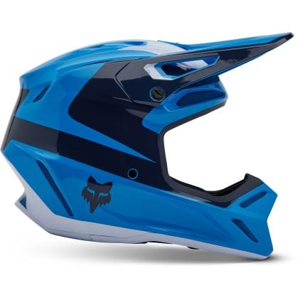 FOX V3 Divider MIPS Blue Motocross Helmet - Chromeburner