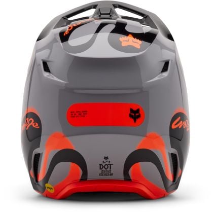 FOX V1 Emotion Black Grey Orange Motocross Helmet - Chromeburner