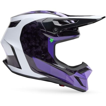 FOX V3 RS Grid MIPS Black Purple Motocross Helmet - Chromeburner