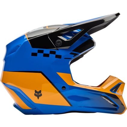 FOX V1 Collect Blue Orange Motocross Helmet - Chromeburner
