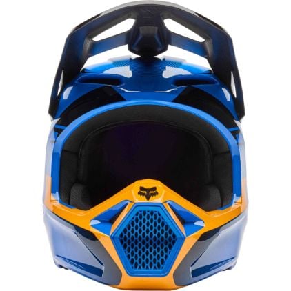 FOX V1 Collect Blue Orange Motocross Helmet - Chromeburner