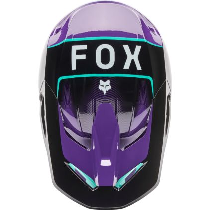 ロップイヤー　スクイーズ　紫系 FOX V1 Collect Lila Vert Casque Motocross - Chromeburner