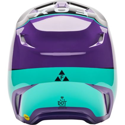 FOX V1 Collect Lila Vert Casque Motocross - Chromeburner