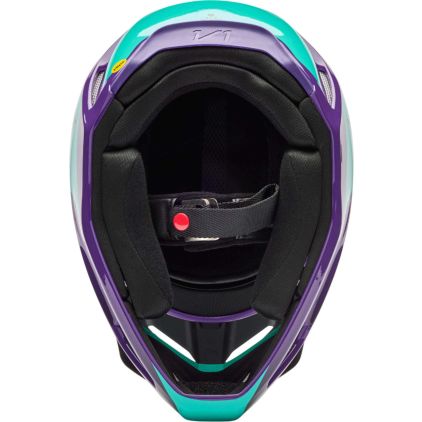 ロップイヤー　スクイーズ　紫系 FOX V1 Collect Lila Green Motocross Helmet - Chromeburner