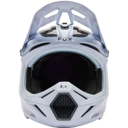 FOX V3 RS Fracture Carbon Blanco Casco Motocross - Chromeburner