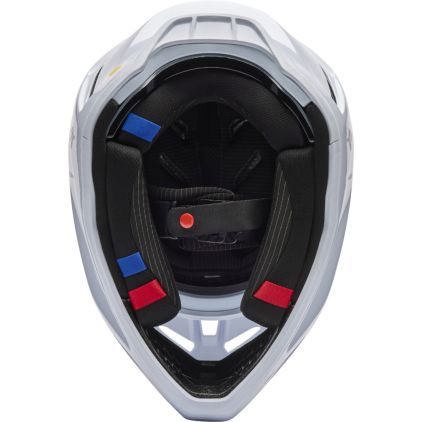 FOX V3 RS Fracture Carbon Blanco Casco Motocross - Chromeburner