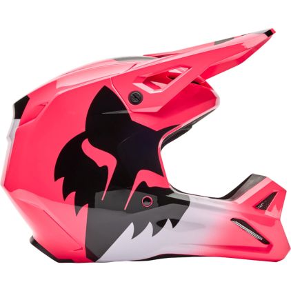FOX V1 Shield Pink Motocross Helmet - Chromeburner