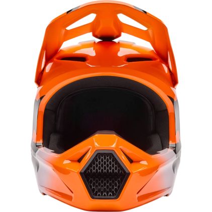 FOX V1 Shield Orange Motocross Helmet - Chromeburner