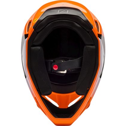 FOX V1 Shield Orange Motocross Helmet - Chromeburner