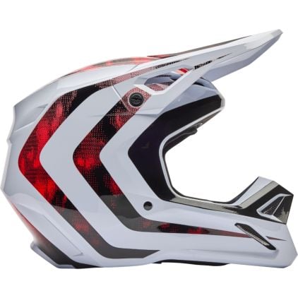 FOX V1 Kairos White Red Motocross Helmet - Chromeburner