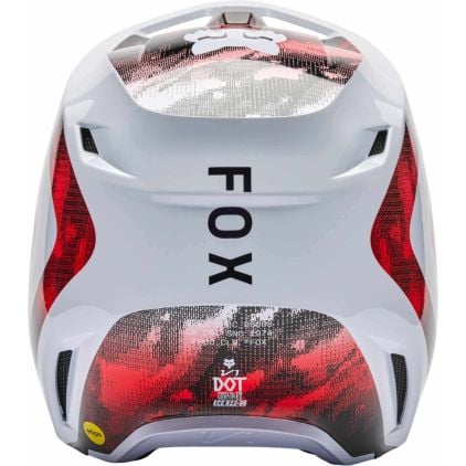 FOX V1 Kairos White Red Motocross Helmet - Chromeburner