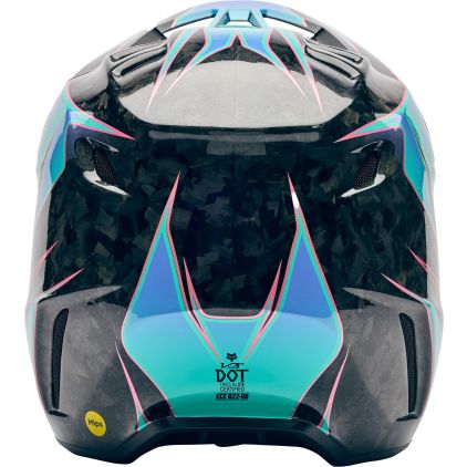 FOX V3 RS Canvas Negro Turquesa Casco Motocross - Chromeburner