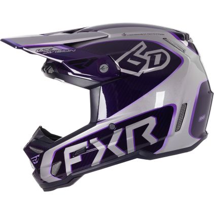 FXR 6D ATR-3 FIM Carbon Motocross Helmet - Chromeburner