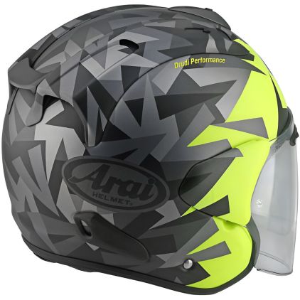 Arai SZ-R EVO Mimesis Black Grey Yellow Jet Helmet - Chromeburner