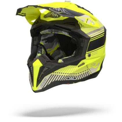 Airoh Aviator 3 Wave Flat Yellow Motocross Helmet - Chromeburner
