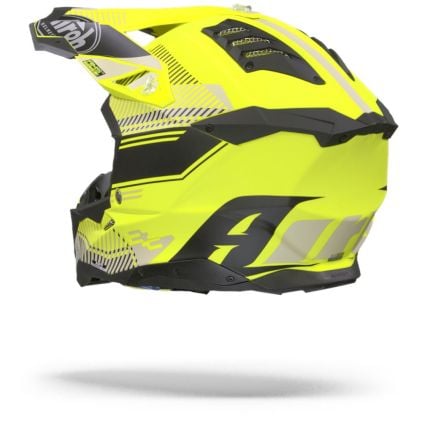 Airoh Aviator 3 Wave Flat Yellow Motocross Helmet - Chromeburner
