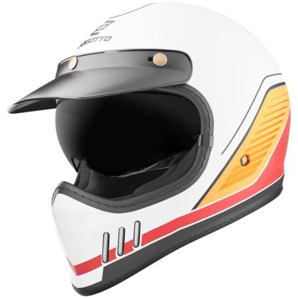 Bogotto FF980 EX-R Caferacer Cross Helmet - Chromeburner