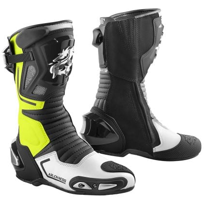 ARLEN NESS ESS バイク靴 黒/青/白 Arlen Ness Sugello Motorcycle Boots - Chromeburner