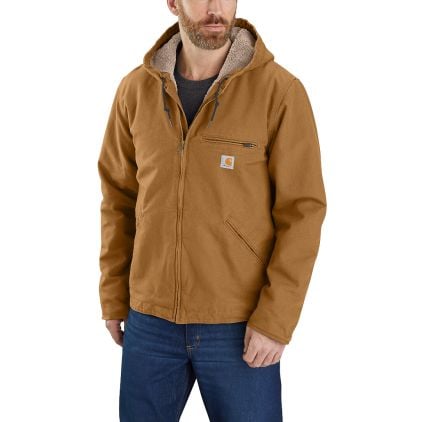 Carhartt Relaxed Fit Washed Duck Sherpa Lined Jacket - Chromeburner