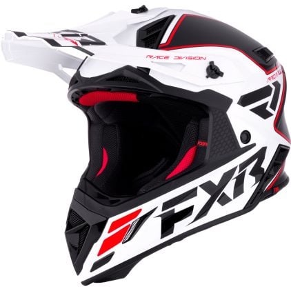 FXR Helium Logo Carbon Motocross Helmet - Chromeburner