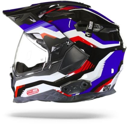 Nexx X.Wed2 Columbus Blue Red Black Adventure Helmet - Chromeburner