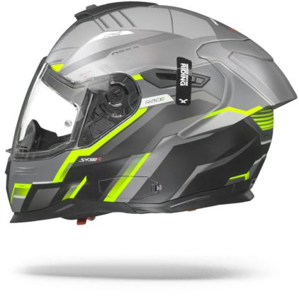 Nexx SX.100R Gridline Grey Neon Matt Full Face Helmet - Chromeburner