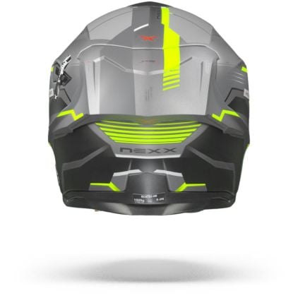 Nexx SX.100R Gridline Grey Neon Matt Full Face Helmet - Chromeburner