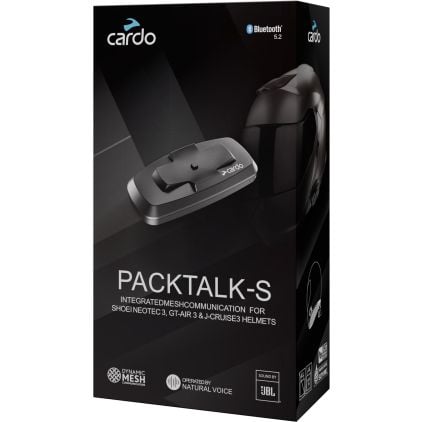 Cardo Packtalk-S Bluetooth Communication System Single Pack for