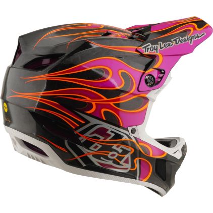 Troy Lee Designs D4 Carbon MIPS Torched Downhill Helmet - Chromeburner