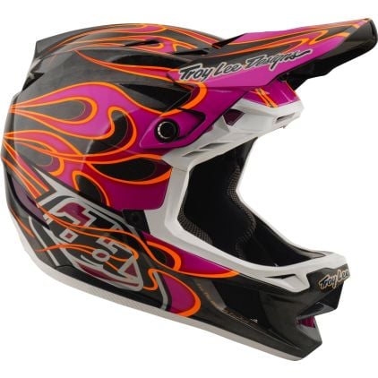 Troy Lee Designs D4 Carbon MIPS Torched Downhill Helmet - Chromeburner
