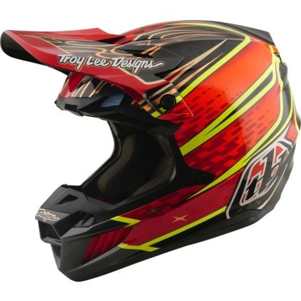 LCE CARBON ヘルメット TAN Troy Lee Designs SE5 Carbon MIPS Wings Motocross Helmet - Chromeburner