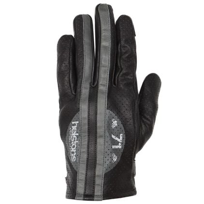 Helstons Record Air Ete Leather Black Grey Gloves