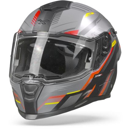 Nexx SX.100R Gridline Grey Red Matt Full Face Helmet