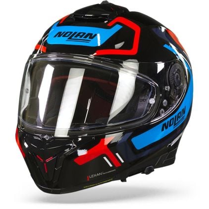Nolan N80-8 Ally N-Com 43 Glossy Negro Azul Rojo Casco Integral